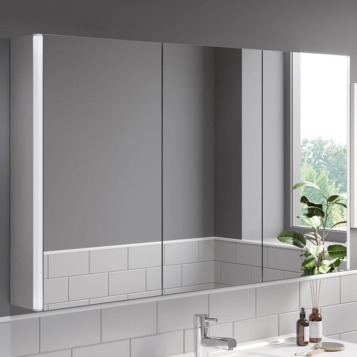 Demister bathroom 2024 mirror cabinet