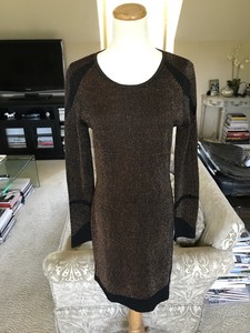 black metallic knit dress