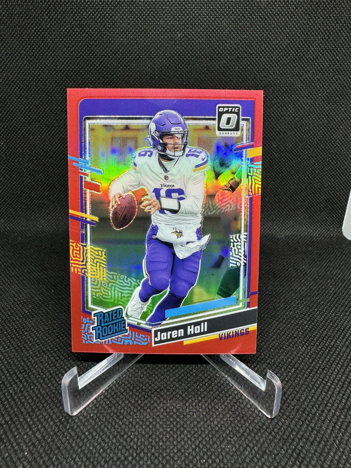 2023 Panini Donruss Optic Jaren Hall Rated Rookie Red Prizm /99 #270 Vikings