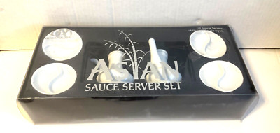 Global Decor Asian Sauce Server set White NIB!