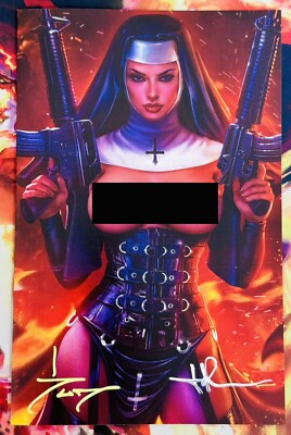 Murder Nun #1 Firepower Edition Sinful T_less Virgin Dual Sign Ltd to 250 Sun K