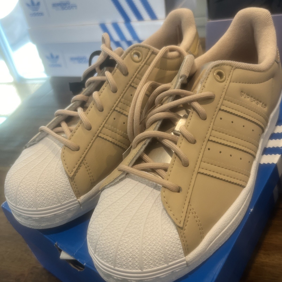 Size 6 - adidas Superstar Magic Beige Gold W