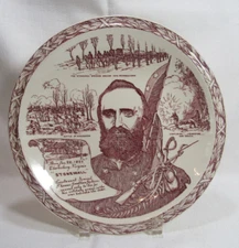 Vernon Kilns USA Vintage 1942 STONEWALL JACKSON Collector Plate GC