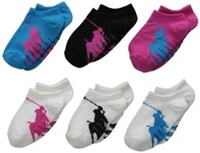 Polo Ralph Lauren Kids 179037 Big Polo Low Cut 6-Pack Size 2 Infant-4 Toddler