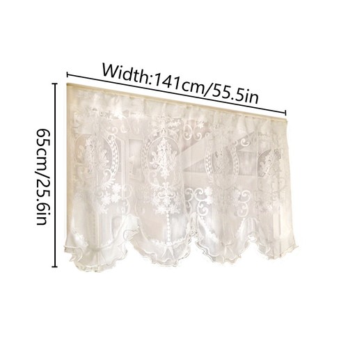 White Lace Windows Curtain Floral Embroidered Sheer Half Curtains Home DecorX - Picture 6 of 19
