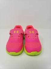 Under Armour Girls Inf Surge 2 AC Sneaker, Pink/Yellow Size 5 Kid/Infant NIB