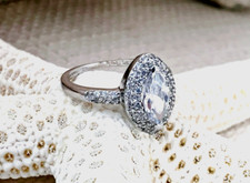 Sterling Silver 925 Wedding Band Designer CZ Bridal Engagement Promise Ring