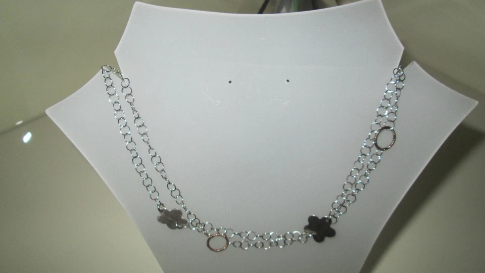 GIROCOLLO ARGENTO 925 CON ELEMENTI IN ARGENTO RAMATO - Immagine 2 di 2