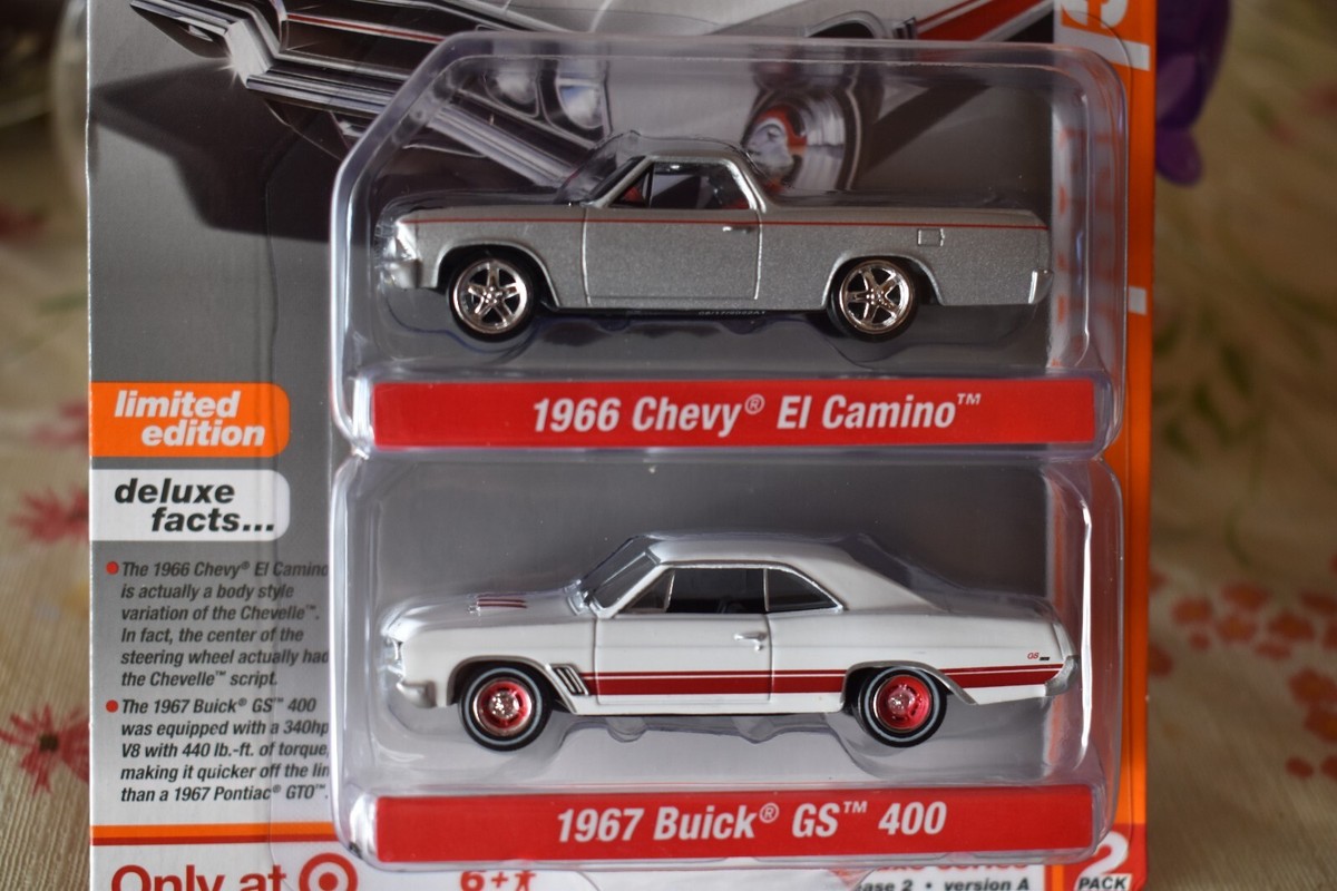 AUTO WORLD 1966 CHEVY EL CAMINO & 1967 BUICK GS 400 1:64 LIMITED