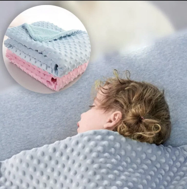 Blue Baby Blanket Swaddling Newborn Thermal Soft Fleece Blanket Winter Bedding - Image 4 of 4