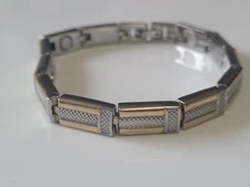 Silver & Gold Plated Magnetic Link Bracelet - Two Tone Magnetic Bracelet Fashion