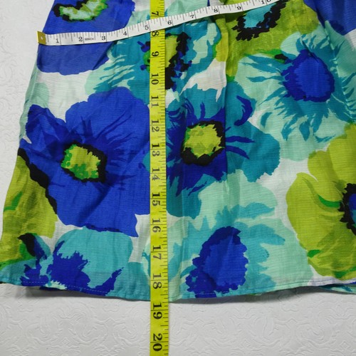 Ann Taylor LOFT Size 6 Floral Print Linen Blend Lined Skirt Pleats Side Zipper - Picture 4 of 8