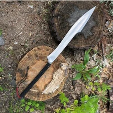 HUNTEX-CURVE: Custom Handmade 25" D2 Steel Sword, WITH LEATHER SHEATH