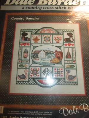 BURDETT Vintage BLESS OUR HOME SAMPLER Counted Cross Stitch KIT - 1980's