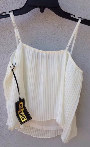 $46 NWT Ali & Kris Ivory Adjustable Straps Crop Tank Top Size S - Imagen 2 de 2