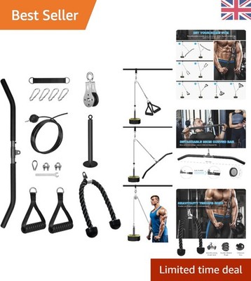 Kompaktes Dual Kabel Flaschenzug System für Home Gym - Trizepsseil & Lat Bar enthalten