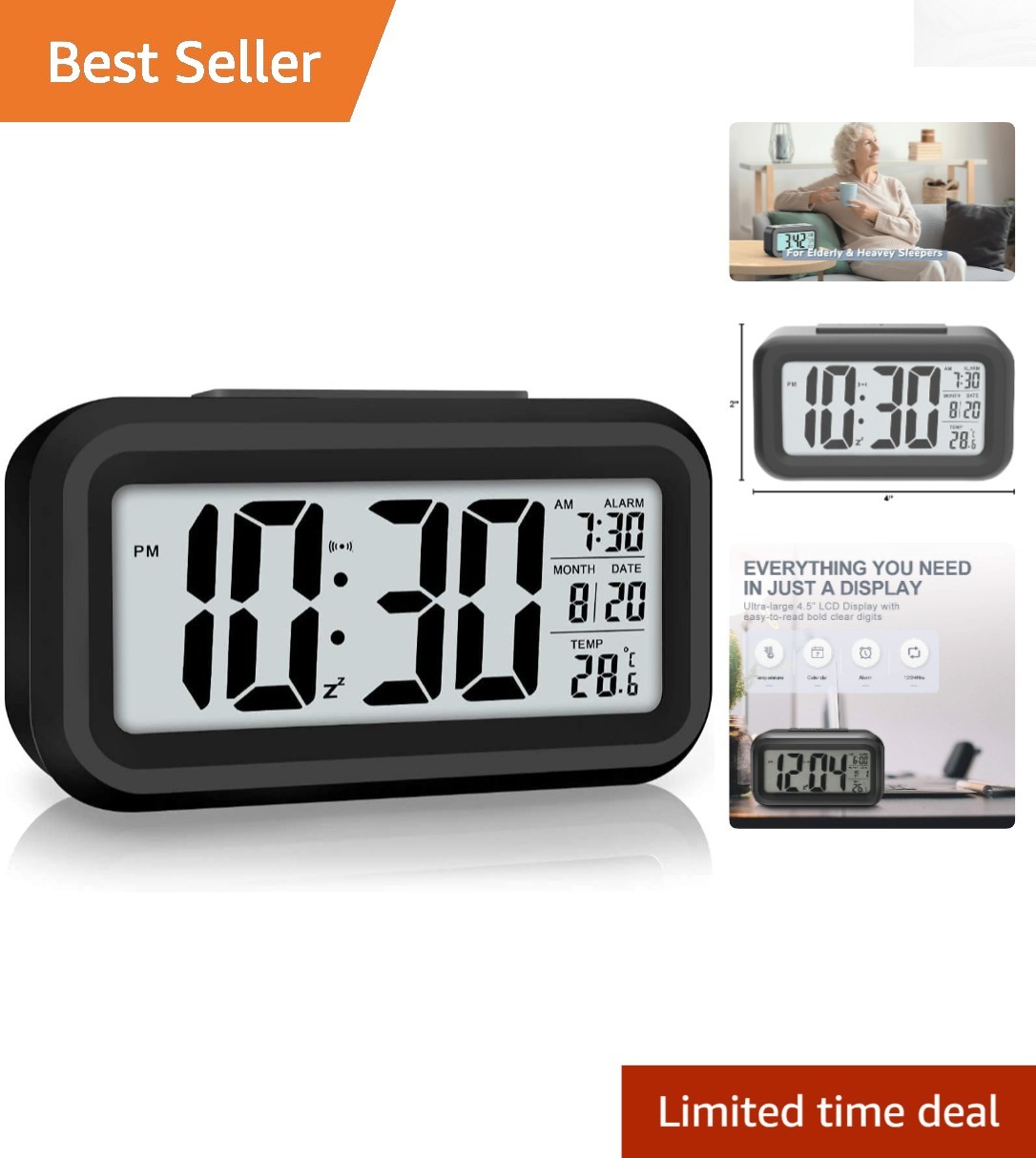 With Snooze & Temperature - Stylish Home Accessory
