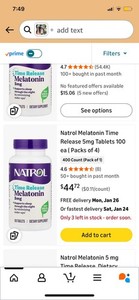 Natrol Melatonin Time Release 100 Tablets 5 mg Exp 4/28