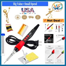60W Digital Soldering Iron Kit with LED Display Solder Wire Flux Stand