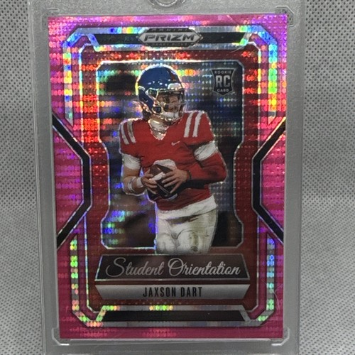 Jaxson Dart [Neon Pink Pulsar] #9 2025 Panini Prizm Draft Picks Student Orientation card