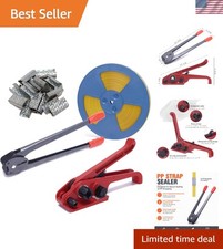 All-in-One Banding Strapping Kit with 3200 Polypropylene Roll Metal Seals