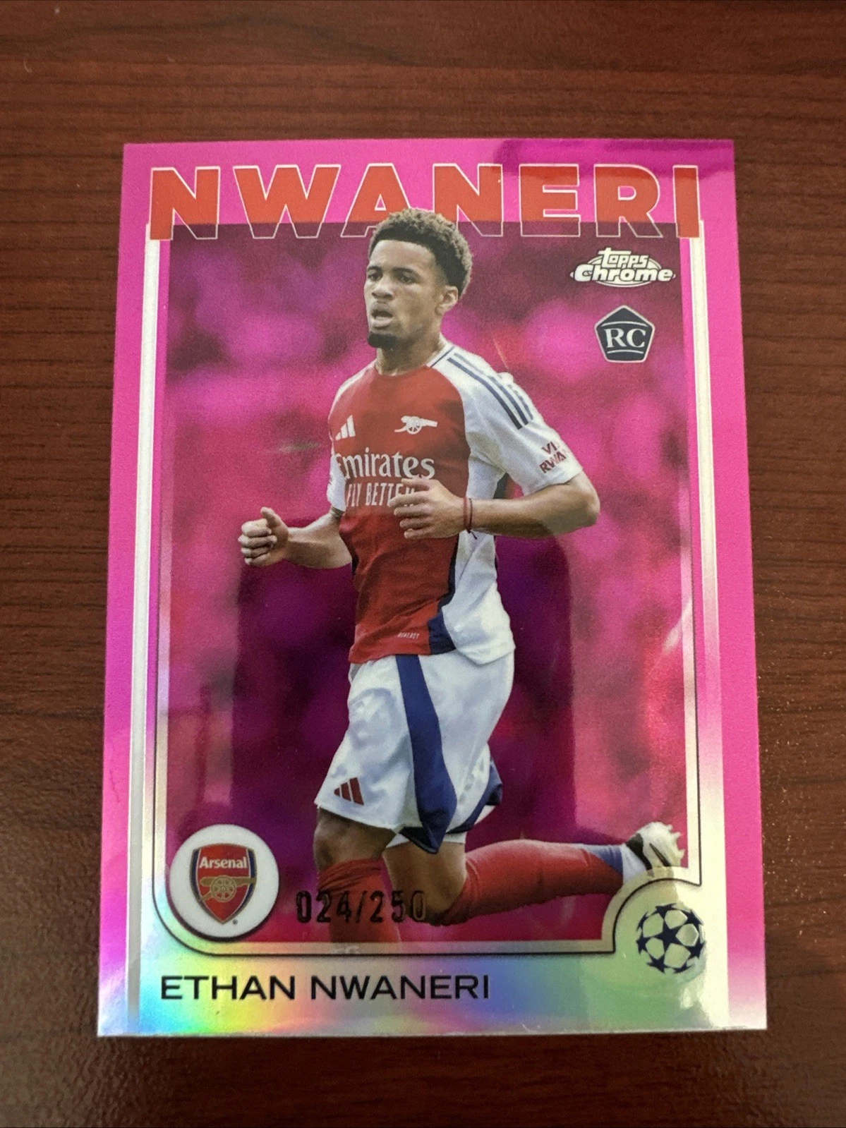 Ethan Nwaneri 2024 2024-25 Topps Chrome UCC #158 Pink Refractor /250 Rookie RC