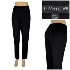 Eileen Fisher Womens XL Pants Black Viscose Nylon Stretch Casual Pull On EUC