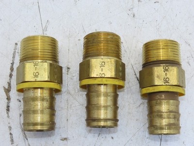 QTY 3 Parker 30682-16-16B Push-Lok 1'' JIC 1'' Barb push-on fitting Brass