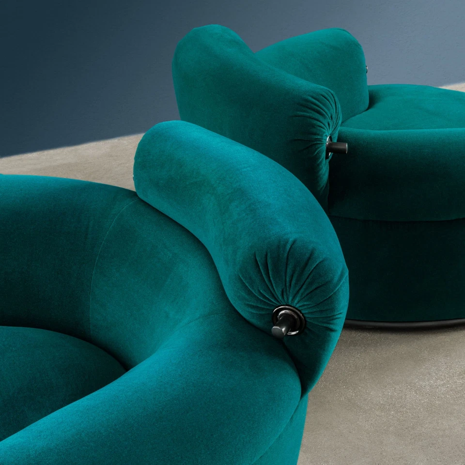 Sillones Azucena P20B Toro Diseño Luigi Caccia Dominioni Original Italia Años 80 Foto 4 de 4