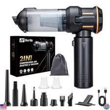 Portable Cordless Mini Car Vacuum - 16KPa Suction, 80000RPM Motor, 4-in-1 Pump