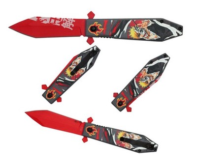 8  Bleach Ichigo Kurosaki 3-D Printed Graphic Spring Assisted Pocket Knife
