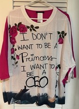 Marina Rinaldi Graphic Raglan Sleeve T-shirt Women's M