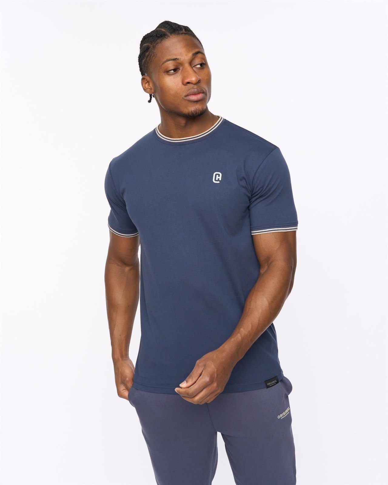 Crosshatch Meece Mens T-Shirt Casual Comfort Designer Tee Navy