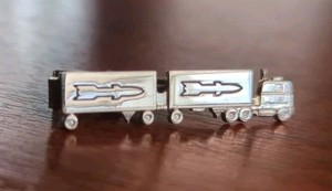 Tie Bar Clip Military Truck Rocket Transport 18 Wheeler Semi Truck