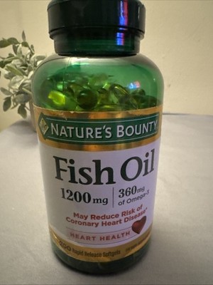Nature's Bounty Fish Oil Softgels - 200 Count Exp: 7/26