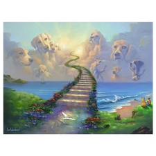 Jim Warren, "Remembering the Rainbow Bridge" Hand Signed, Artist Embellished AP