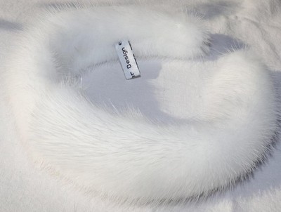 Nerz Haarreif Weiß Hals Schmuck Braut Haarschmuck Mink Hair Ripe Rein Weiss