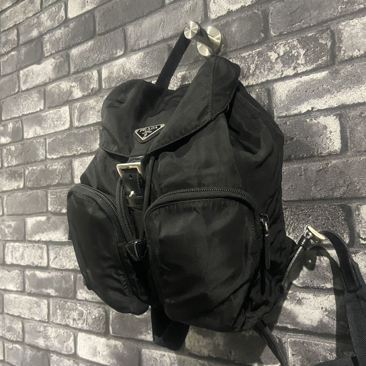 PRADA Backpack B5885 Triangle Logo Nylon Backpack Triangle Logo Leather Lightwei thumbnail 8
