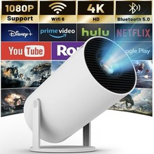 4K Mini Projector 10000 Lumen LED 1080P WiFi Bluetooth UHD Portable Home Theater