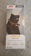 McDavid Sport Ankle Brace w/ Straps Adjustable Breathable Compression Blk S