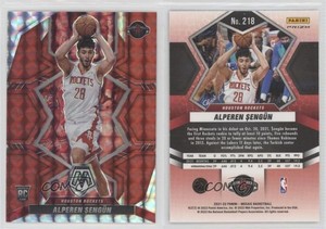 2021-22 Panini Mosaic Rookies Red Mosaic Prizm Alperen Sengun #218 Rookie RC