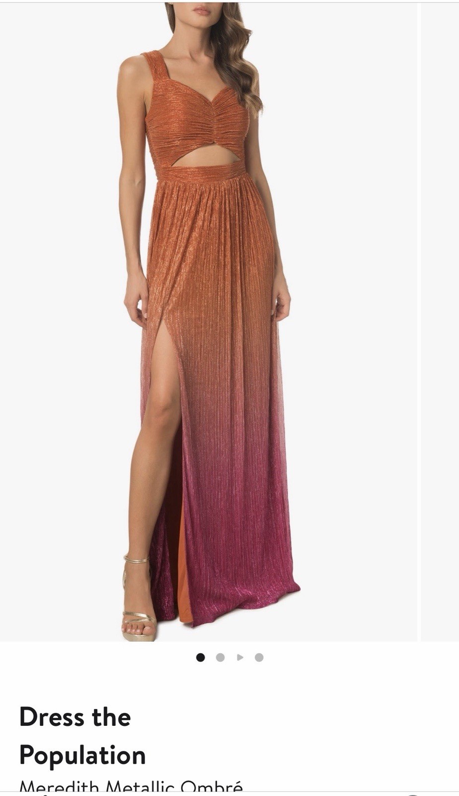 Dress the Population Meredith Metallic Ombré Size XS.