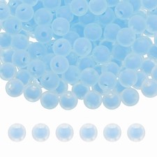 200 Pcs Acrylic Beads, 2mm Cute Beads for Bracelets, Frosted Light Blue