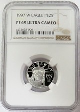 1997 W PLATINUM $25 AMERICAN EAGLE 1/4oz STATUE OF LIBERTY NGC PF 69 UC 2891.12 per troy oz