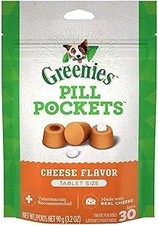Greenies pill pockets cheese tablet size dog treats 3.2oz