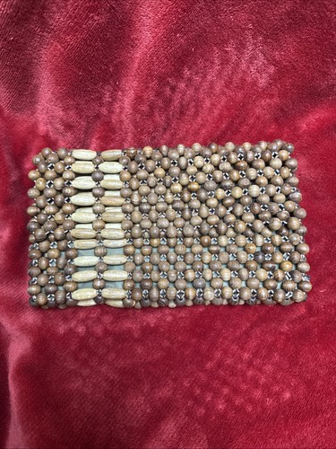 Handmade wooden Beaded clutch Korea