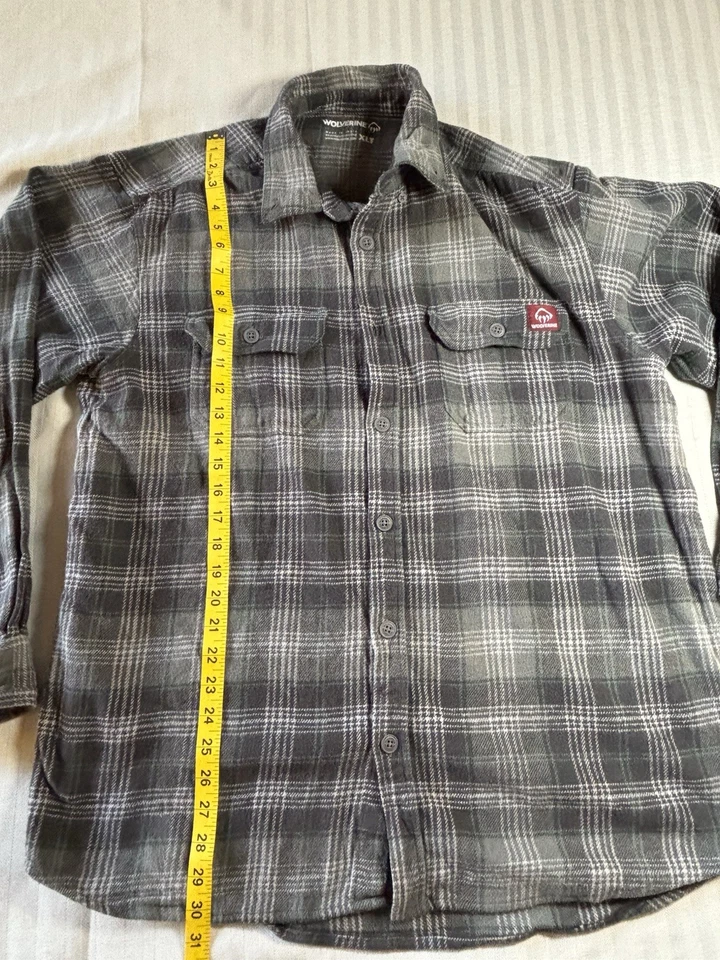 Camisa Wolverine Para Hombre Verde/Gris A Cuadros Manga Larga Franela Gruesa Talla XLT Foto 3 de 4