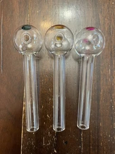 4” Aqua Globes Plant Watering Glass Bulbs Pipe Kit 3pack Dotted Random Colors