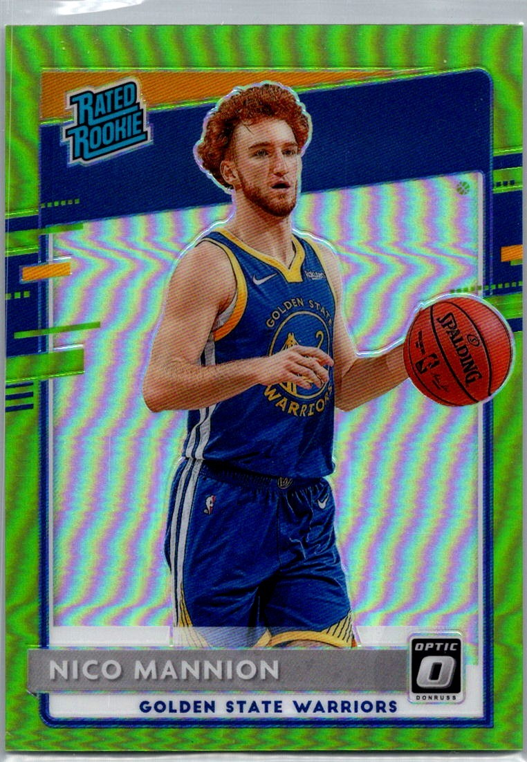 2020-21 Donruss Optic Lime Green Rated Rookie Nico Mannion 111/149 Golden State