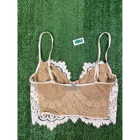 For Love & Lemons Skivvies Cream Floral Lace Bustier Bralette Top Womens Medium